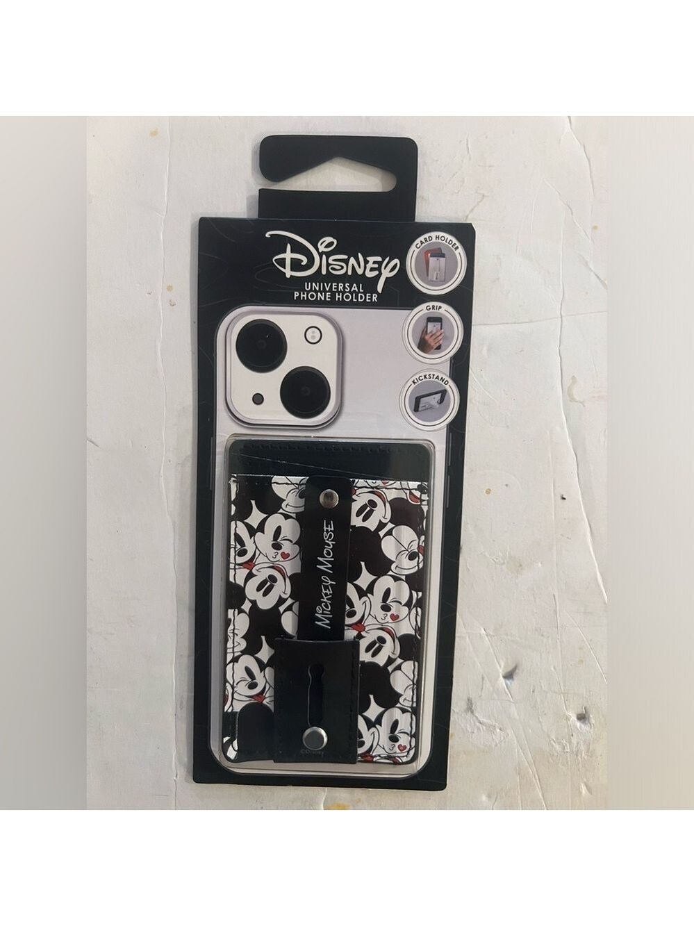 Brand New Disney Mickey Mouse Universal Phone Wallet Grip, Card Holder Kickstand